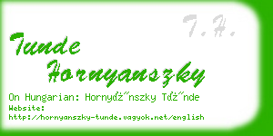 tunde hornyanszky business card